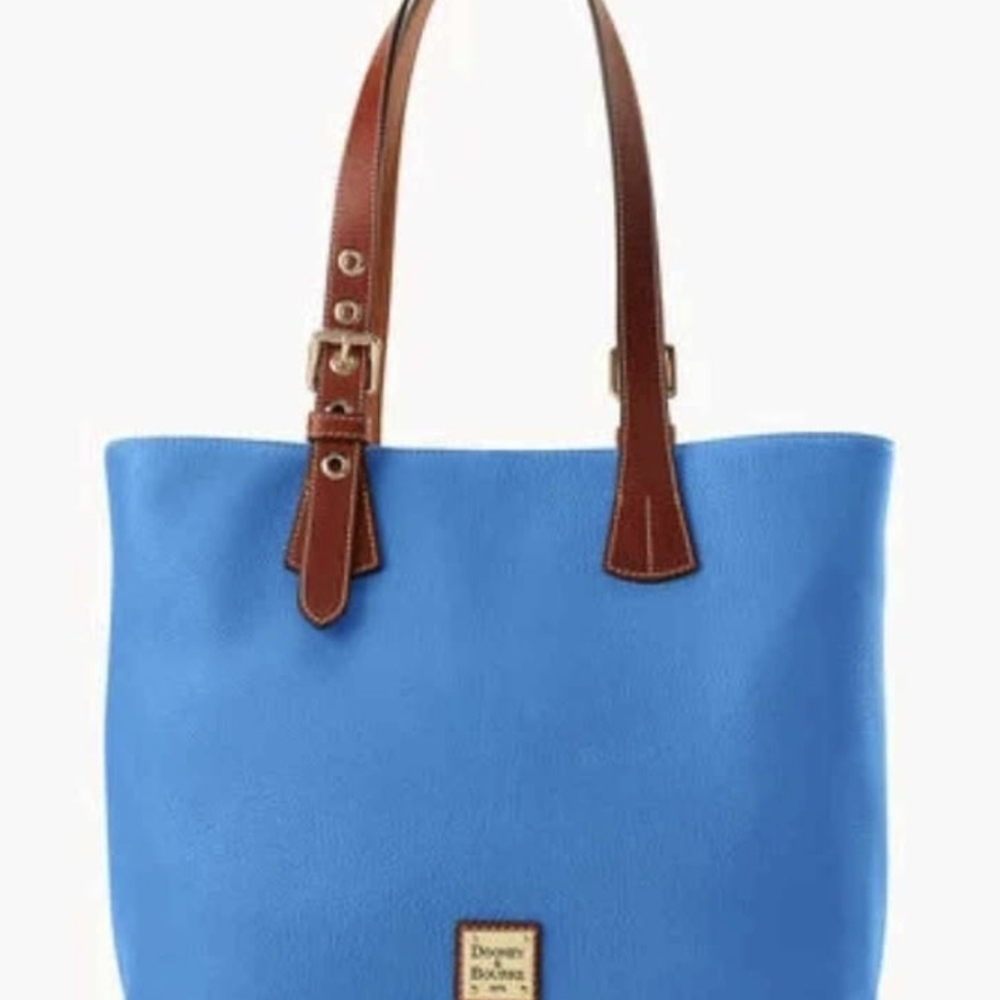 Dooney & Bourke Pebble Leather Grain Emily Tote in AZURE - NWOT - MSRP $368 - Picture 10 of 10